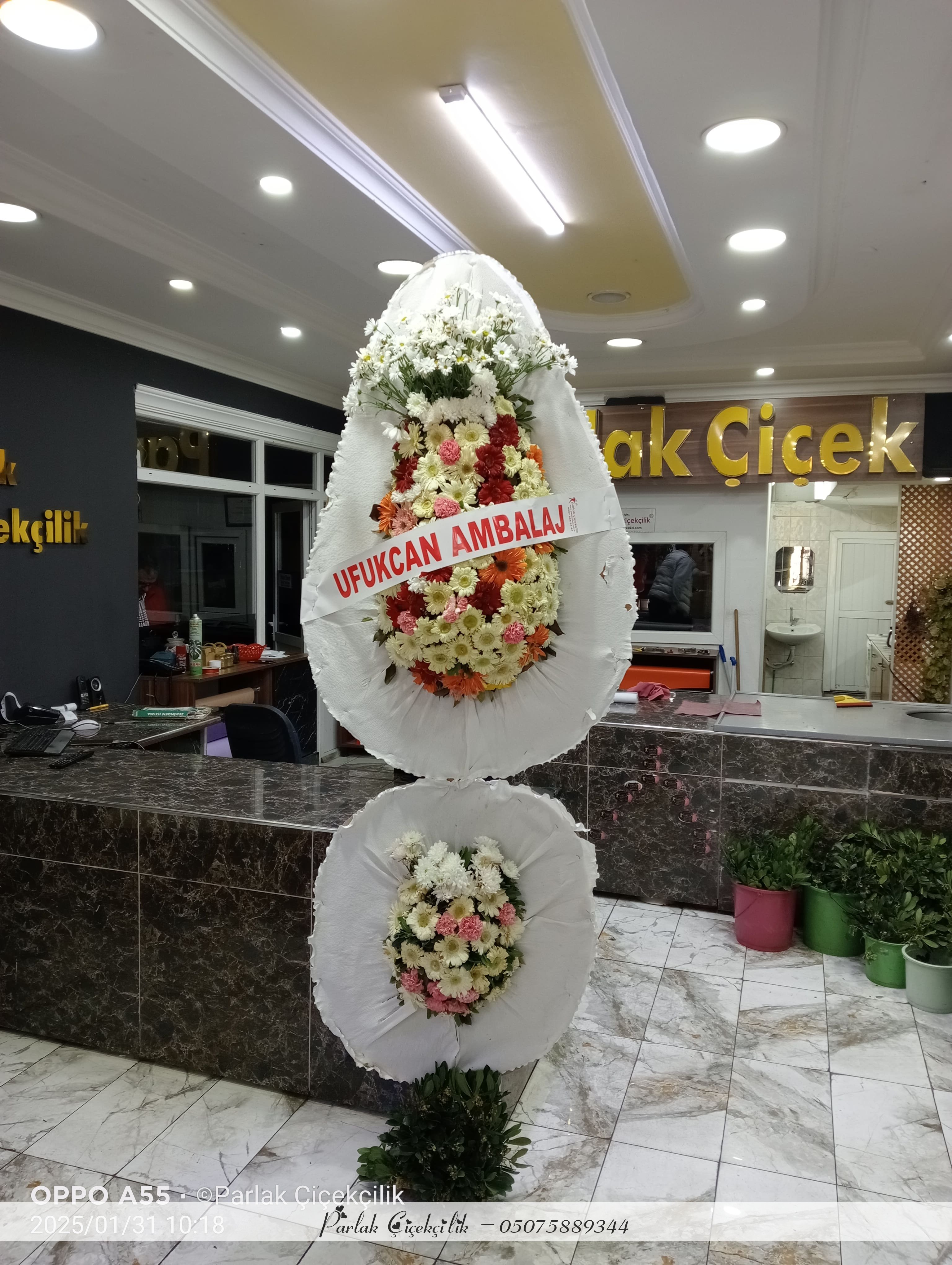 Çift Katlı Renkli Açılış Düğün Çelengi