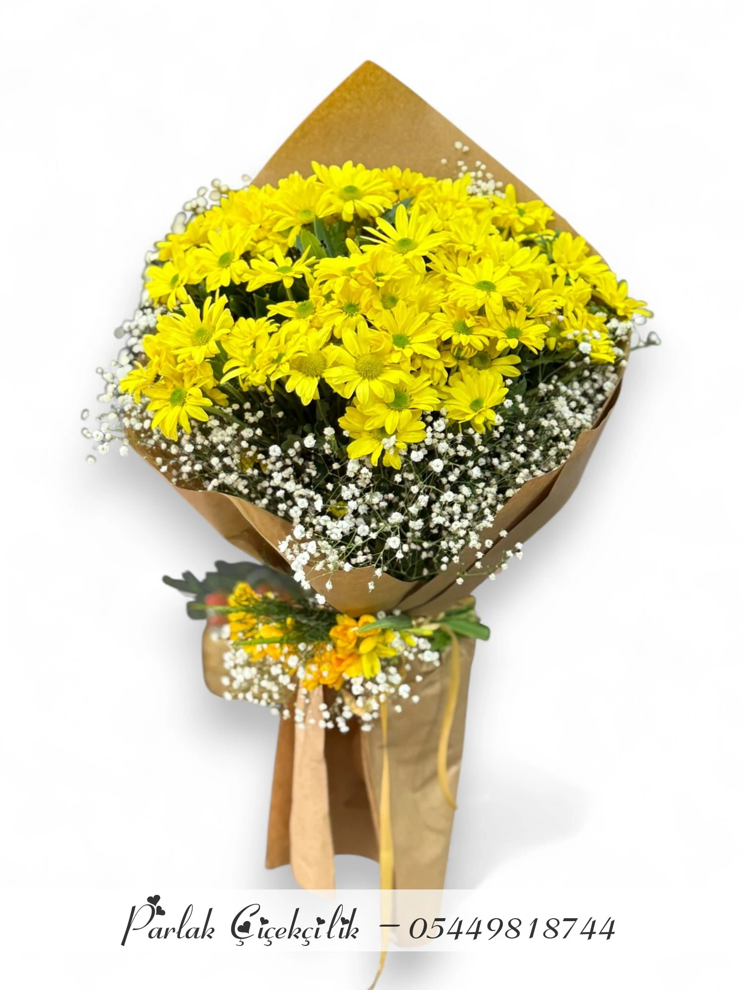 Işıltılı Neşe Sarı Papatya Buketi