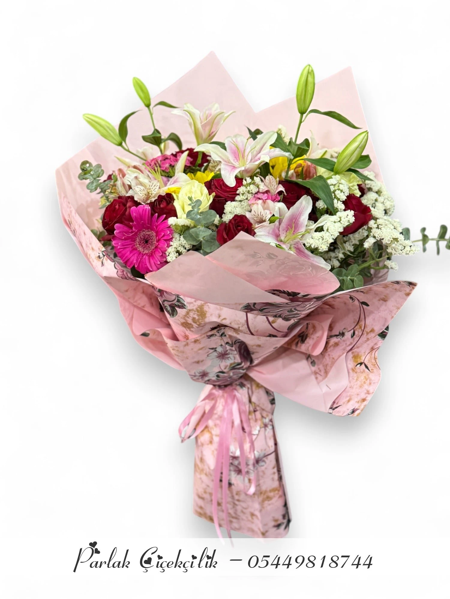 Pastel Zarafeti Ve Renkli Dokunuşlar Buketi