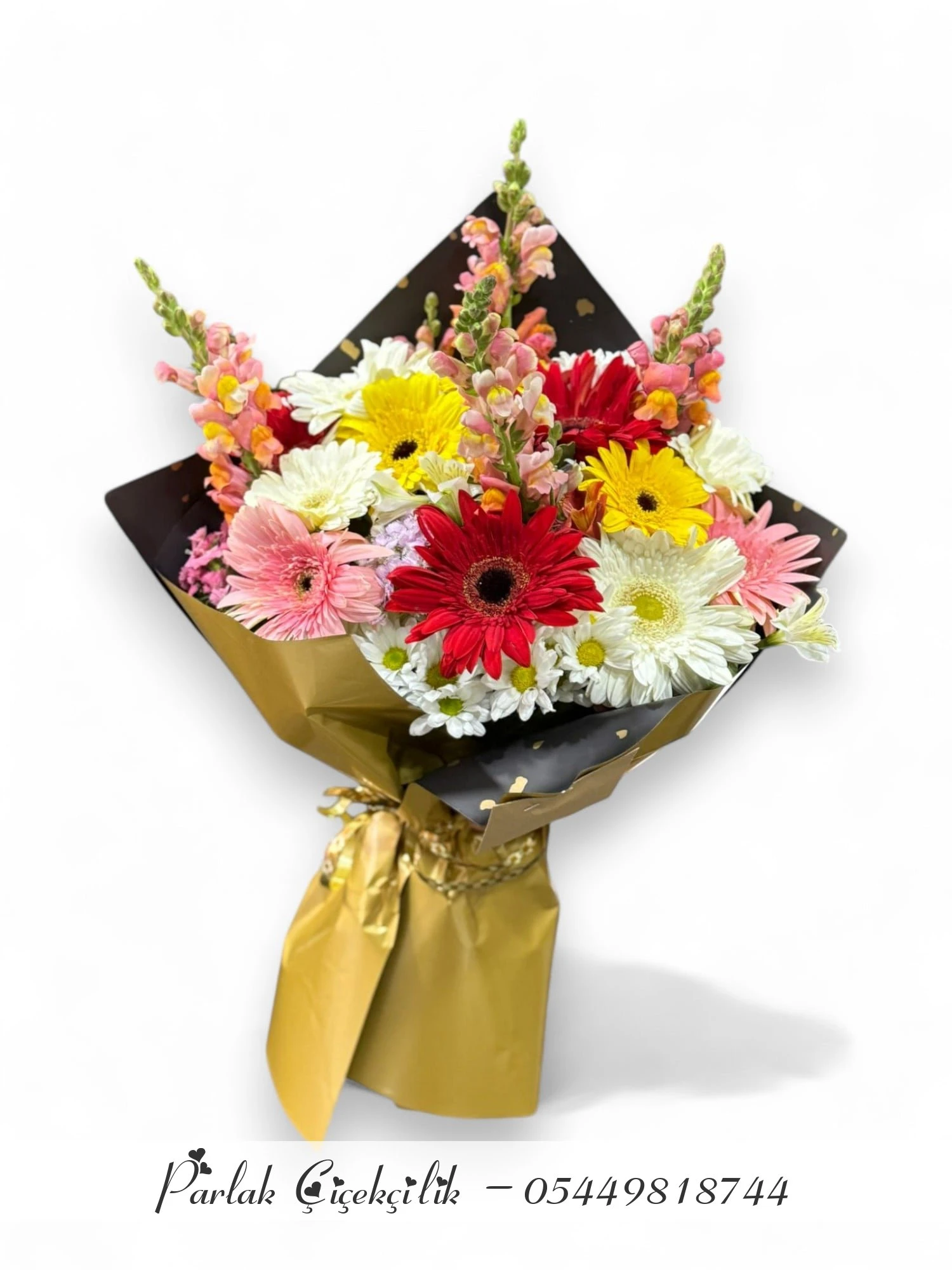 Renklerin Neşesi Gerbera Buketi