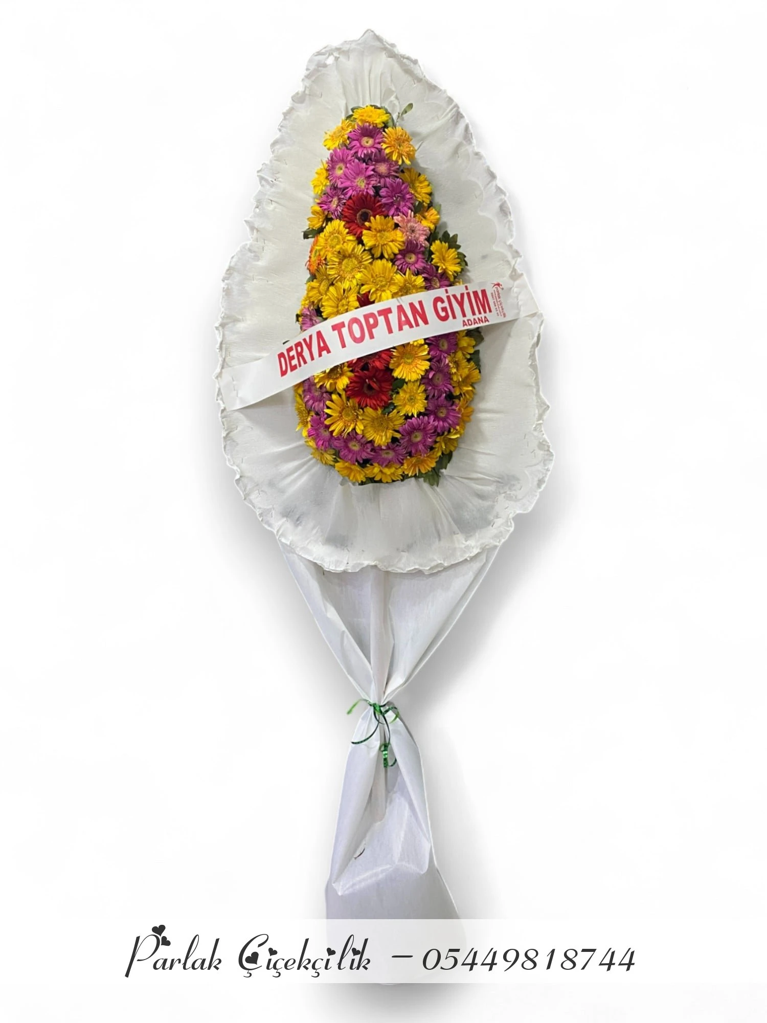Renkli Gerbera Çiçekli Açılış ve Düğün Çelengi