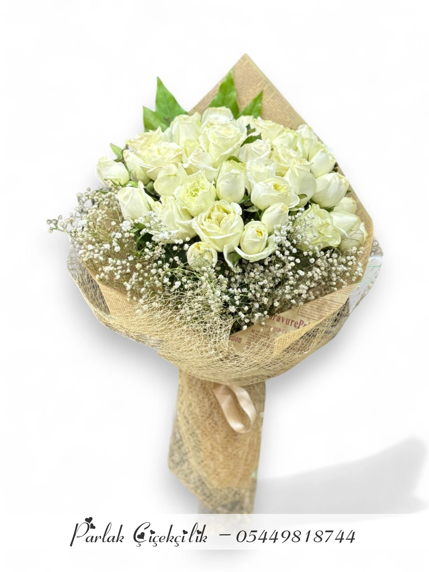 Saflığın Zarafeti Beyaz Gül Buketi