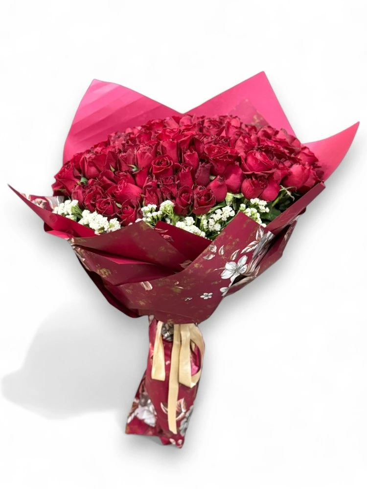 Aşkın İfadesi 101 Kırmızı Gül Buketi