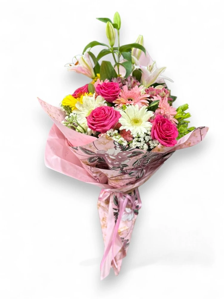 Canlı Renklerin Büyüsü Gül ve Lilyum Buketi