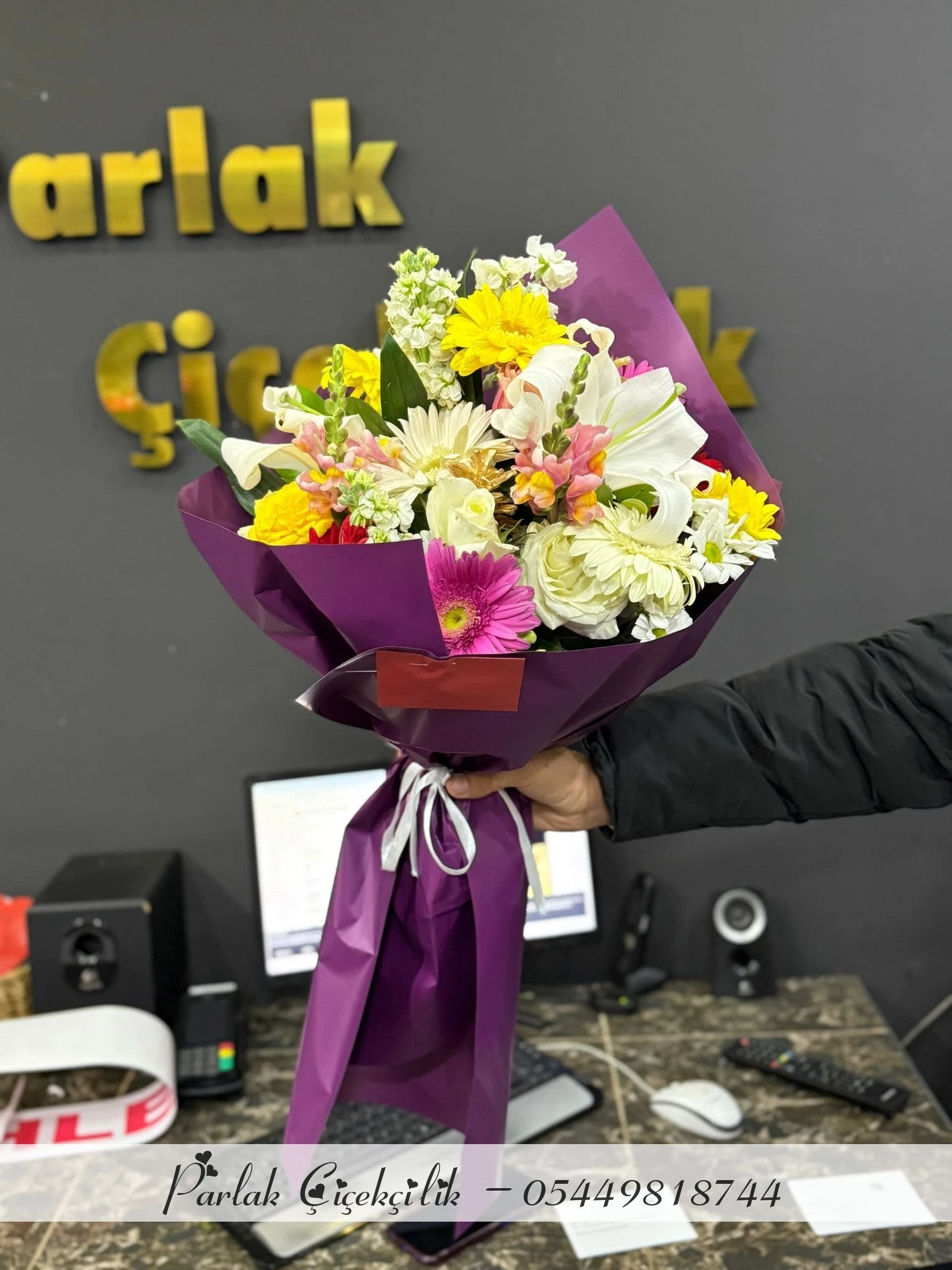 Renkli Duygular Lilyum Ve Gerbera Buketi