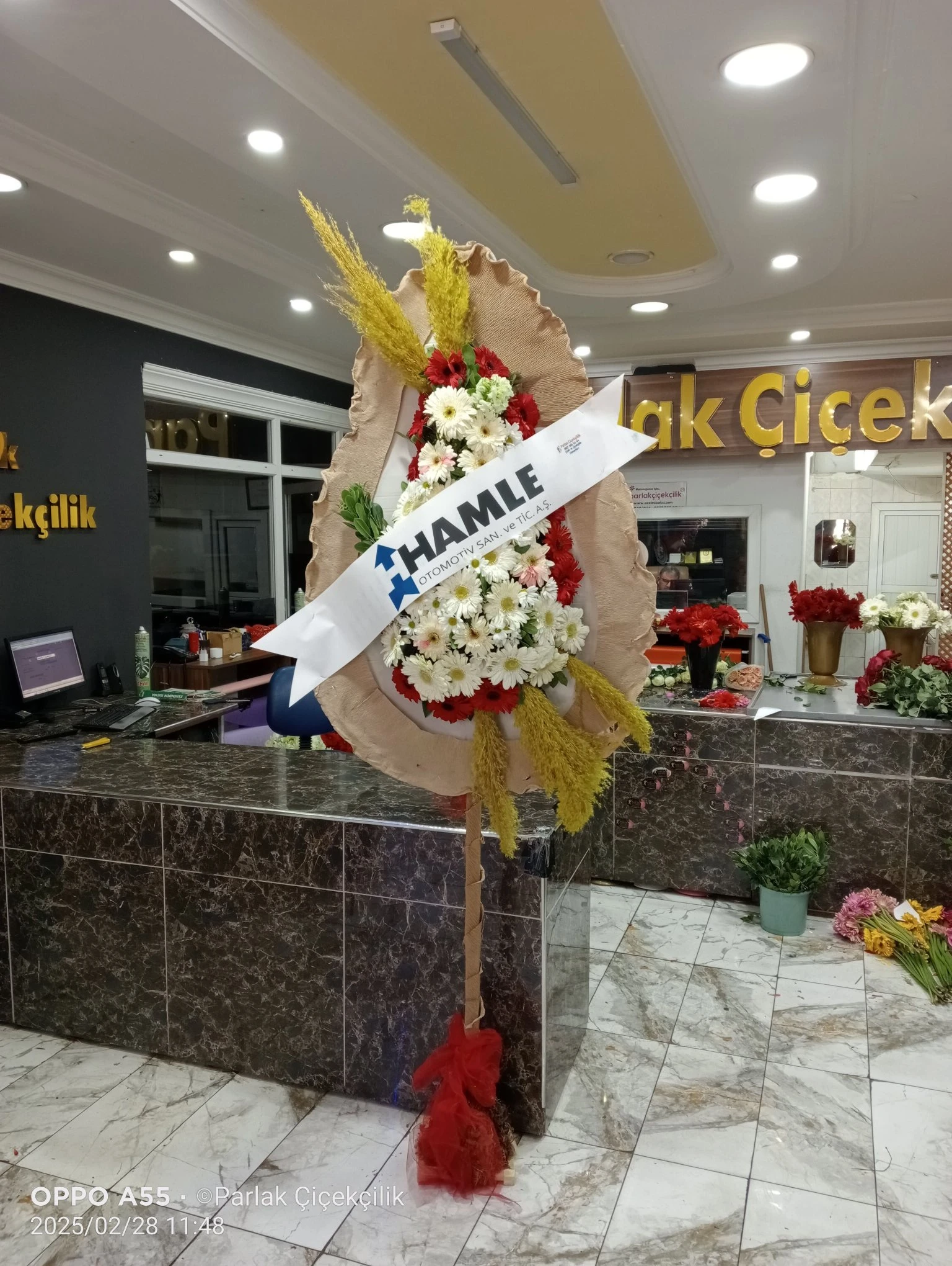 Renkli Tek Katlı Düğün Çelengi
